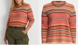 Suéter Ralph Lauren Serape Southwestern a Rayas Multicolor Mujer 2X - Imagen 1 de 4