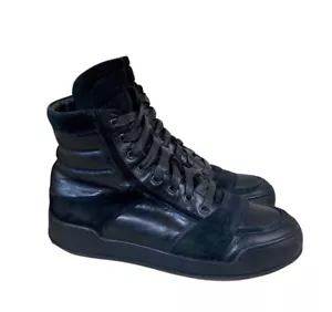 Balmain Leather Black High Top Biker Shoes - Picture 1 of 11