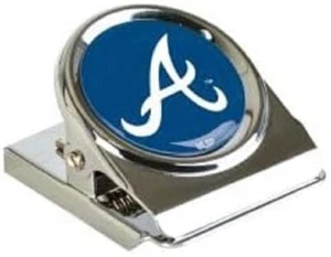 ATLANTA BRAVES 2-INCH BY 1.5-INCH MAGNET CLIP TO HOLD PAPER OR ATTACH TO FRIDGE - Picture 1 of 1