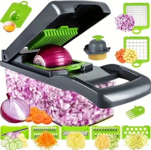 14-In-1 Vegetable Fruit Chopper Cutter Food Onion Veggie Dicer Slicer Kitchen - Picture 1 of 7