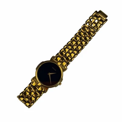 Reloj Gucci Hombre 3400M Dorado Negro Genuino Informal Lujo Usado Foto 1 de 4