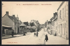 AK Montmarault, Rue de Moulins, Blick von der Straße  - Bild 1 von 2