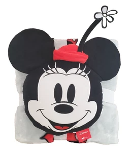 Disney Mickey & Minnie Mouse Nogginz Pillow & Travel Blanket Set Washable NWT - Picture 1 of 3