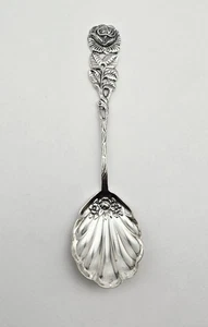 Cucchiaio condimento caffè Demitasse rosa argento sterling 800 antico vintage 13,8 g - Foto 1 di 6
