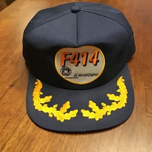 GE Aircraft Engines F414 Truckermütze marineblau Druckknopflasche Vintage Rührei hergestellt in den USA  - Bild 1 von 6