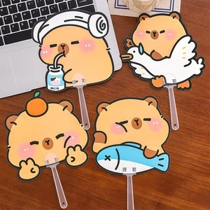 10pcs mignon dessin animé Capybara Fan pliant en plastique d'été _X - Afbeelding 1 van 17