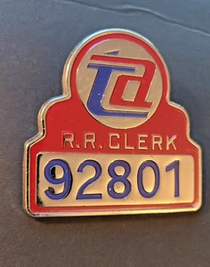 NYC SUBWAY NYCTA TRANSIT AUTHORITY TA BADGE RR CLERK VINTAGE OBSOLETE 1960'S - Picture 1 of 2