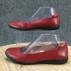 Naturalizer Shoes Womens 7.5 M Flexy Casual Slip On Ballet Flats Red Leather - Picture 1 of 17
