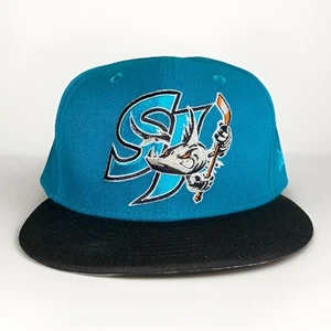 Gorra ajustada San Jose Barracudas Aqua negra 2 tonos New Era 59FIFTY 7 3/4 - Imagen 1 de 8