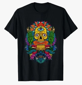 Colorful Skull Tee T-shirt. 100% Cotton - Picture 1 of 1