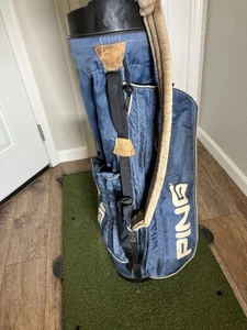 Vintage Ping Karsten Blue Sunday Bag Single Strap Golf Bag 4-Way Nylon 35" - Picture 1 of 14