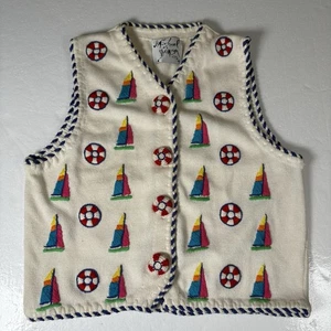 Vintage Michael Simon Pullover Weste Damen M Strick Segeln Maritim Sommer - Bild 1 von 12