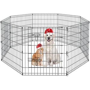 Pet Playpen Dog Pen Foldable Dog Exercise Fence 8 Panels 30 Inch Kennels Pet ... - Picture 1 of 7