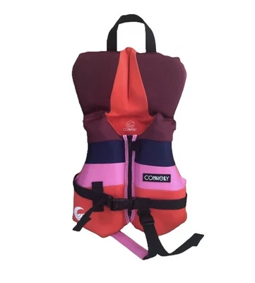 Chaleco salvavidas Connelly para bebés espalda en V rojo/púrpura (menos de 30 libras) Foto 1 de 4
