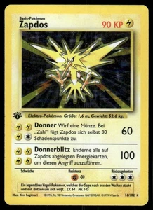 Pokemon Tcg 1st Edition Zapdos 16/102 LP Holo Rare Base Set GERMAN - Picture 1 of 3