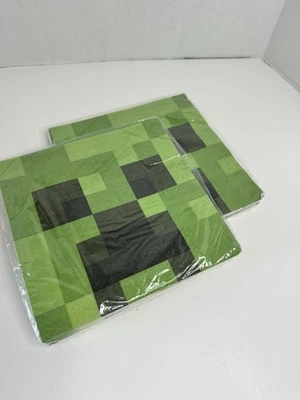 Minecraft 生日派对 2 包 /16 每个餐巾纸 - 爬行蛋糕甜点午餐 — 第 1/4 张图片