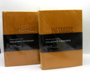 Merriam-Webster's Collegiate Dictionary and Thesaurus SET Hardcover SUEDE - Picture 1 of 9