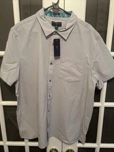 NWT Margaritaville Men's Grey Dawn Button Down Shirt Size XXL - Picture 1 of 10