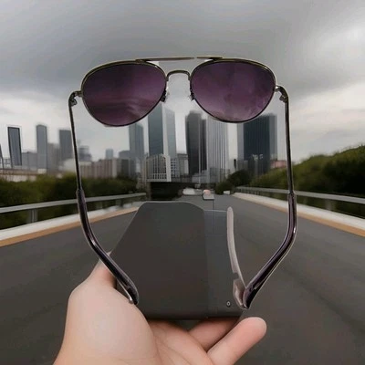 Gafas de sol de aviador para hombre 100 % protección UV, lentes degradadas púrpuras (M1003) Foto 1 de 4