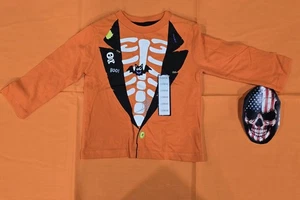 Boys Infant & Toddlers Long Sleeve Halloween T-Shirt 12 MONTHS ORANGE  - Picture 1 of 1