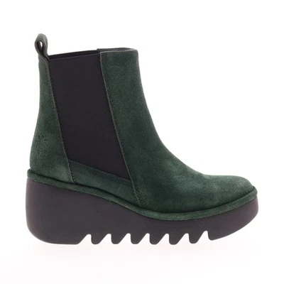Fly London Bagu BAGU233FLY-001 Womens Green Suede Slip On Chelsea Boots - Image 1 of 4