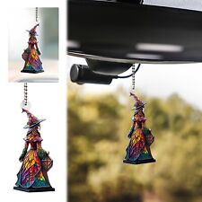 Car Hanging Crystal Witch Glass Painted Pendant Custom Personalized Witchy Car