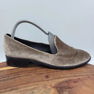 Marc Fisher Smoking Loafer Shoes Women's 8M Brown Black Velvet Slip On Career - Picture 1 of 12