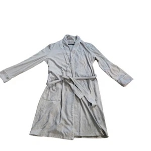Lauren Ralph Lauren Women's Shawl Collar Robe - Gray Herringbone Pattern Belted - Picture 1 of 9
