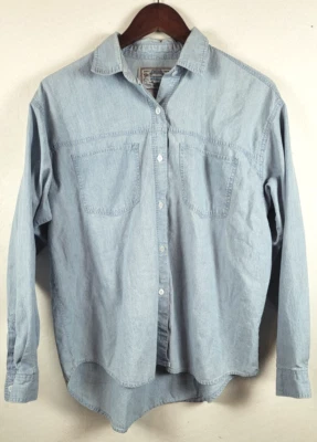 Vintage PS Gitano Unisex Denim Button Down Oversized 90s Y2K Chambray Shirt Sz M - Image 1 of 4