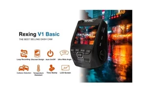 Rexing V1 Dash Cam Basic FHD 1080p 170° Wide Angle 2.4 LCD Dashboard Cam G- Sens - Picture 1 of 6