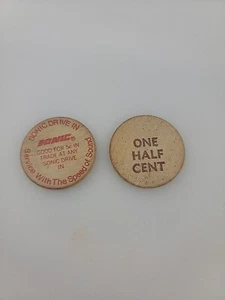 Sonic Drive en madera níquel bueno para ficha de moneda de madera de 5 c y medio centavo - Imagen 1 de 7