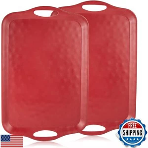 ECOIOU Extra Large Serving Tray with Handles, 20x13 inch, Set of 2 Melamine P - Picture 1 of 5