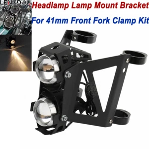 Motorcycle LED Driving Spot Fog Lights Lamp Headlight W/ CNC Bracket For Harley - Picture 1 of 8