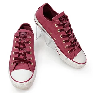 Converse Women's CTAS Low Top Ox Sneakers Vintage Wine & Gold Velvet Laces Sz 9 - Picture 1 of 8