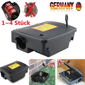 1~4 Rattenköderbox für Haus Garten Industrie zum Auslegen von Rattengift schwarz - Bild 1 von 12