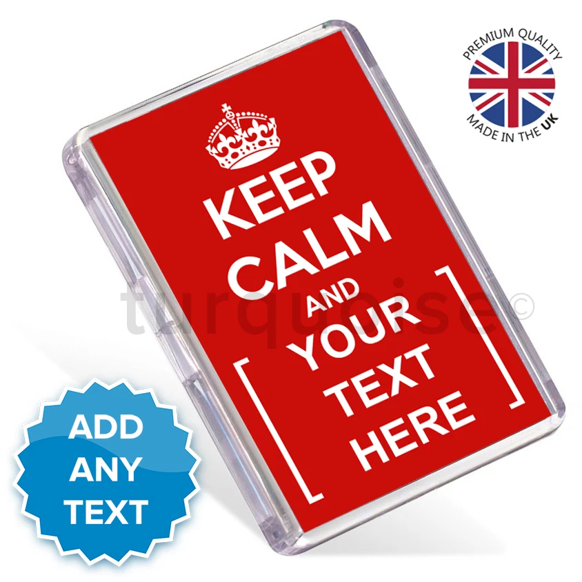 Keep Calm And Carry On Personalised Gift Fridge Magnet 70 x 45 mm | Large Size