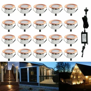 20X Warm White 47mm 12V Bronze Outdoor Yard LED Deck Rail Step Plinth Lights - Picture 1 of 12