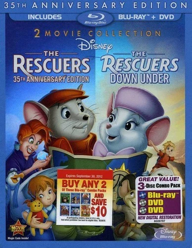 The Rescuers / the Rescuers Down under (35th Anniversary Edition) (Blu-ray,... - Image 1 of 1