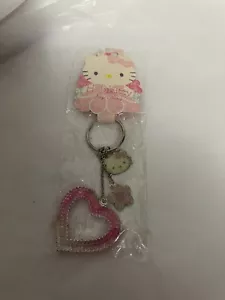 Portachiavi Hello Kitty rosa grande cuore Bling portachiavi con due ciondoli - Foto 1 di 3