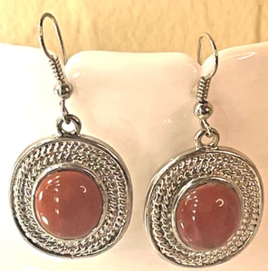 Oval Karneol Ohrhänger Sterlingsilber - Bild 1 von 4