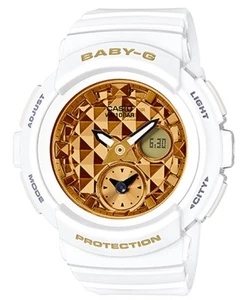 Casio Baby-G * BGA195M-7A Studs Anadigi Dial Gloss Gold & White Watch COD PayPal - Picture 1 of 2