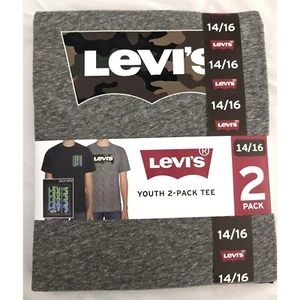 2-Pack Levi's T-Shirt Size 14-16 Youth Graphic Print Tees Short Sleeve Pullover - Picture 1 of 4