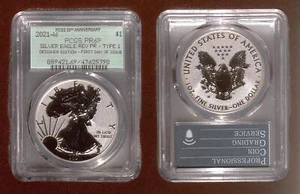 2021-W American Silver Eagle T1 Rev Proof | PCGS PR69 | 35th Anniversary FDI - Picture 1 of 4