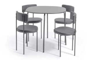 Habitat Jayla Metal Dining Table & 4 Grey Chairs Dining Room / Kitchen NEW - Picture 1 of 5
