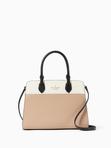 BORSA A TRACOLLA KATE SPADE MADISON MEDIA TOTE NOCCIOLA COLORBLOCK PELLE