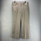 Circle S Ranch Dress Pants Mens 34x29 Beige Polyester Western Flat Front