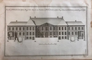 Incisione Lauride di Thurah 1749, 157. Facciata del castello di Friderichsruhe - Foto 1 di 1