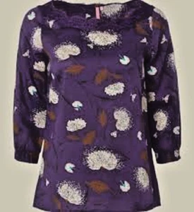 White Stuff Purple Top Dandelion Bug Pattern Size 8 RRP £42.50 - Bild 1 von 3