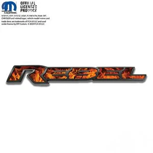 RAM Rebel Emblem Overlay Decals Real Fire Flames Fits 2019-2026 - Picture 1 of 4