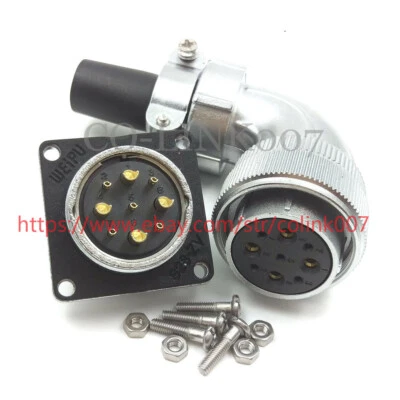 9Pin Aviation Connector, WS28 500V/AC 25A Bulkhead Industrial Power Connector - Image 1 of 4